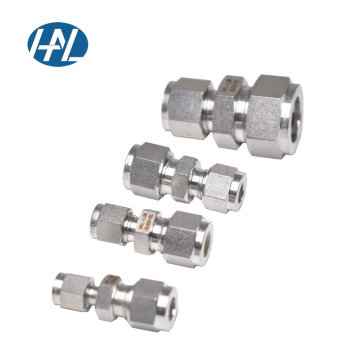SS316 Stainless Steel 1/4in. Union Reducing Double Ferrule Fittings
