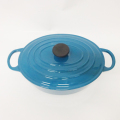 Biru berenamel Cast Iron Cookware Oval Saucepot