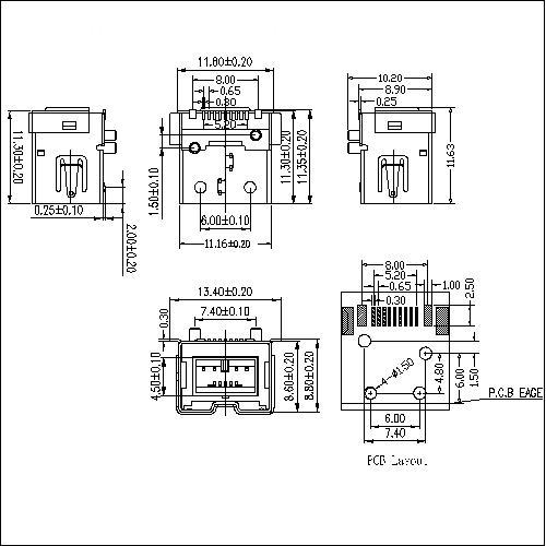 IEFM02-1394 9P Receptacle SMT IEFM02-1394 9P Receptacle SMT
