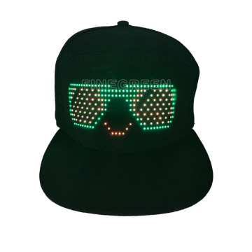 APP Controlled Rechargeable LED Sport Cap with Programmable Scrolling Display