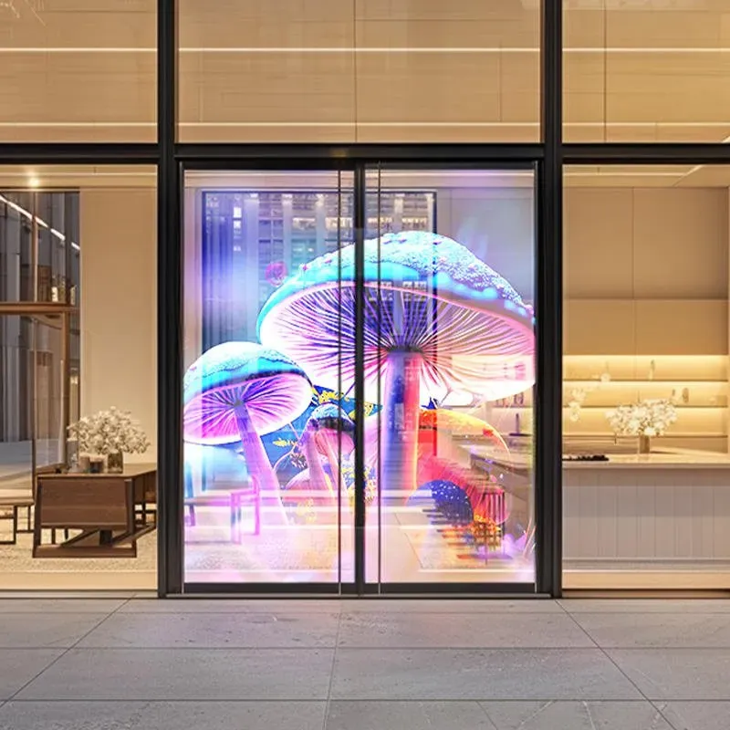 COB LED Transparent Film Screen P3.91 Indoor Full Color Display Window