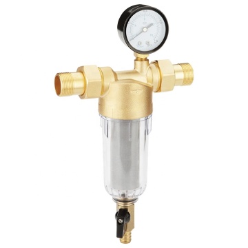 Affordable Wholesale Brass & Copper Pre-Filtration Water Filters with Built-in Water Pressure Gauge