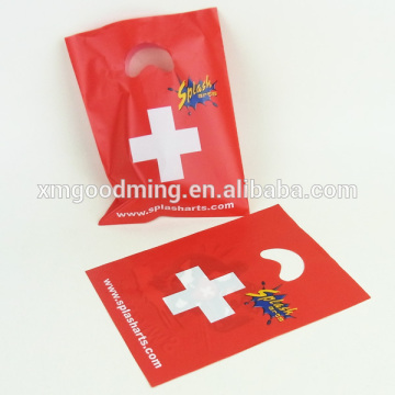 LDPE die cut shopping bag custom punch handle plastic bag