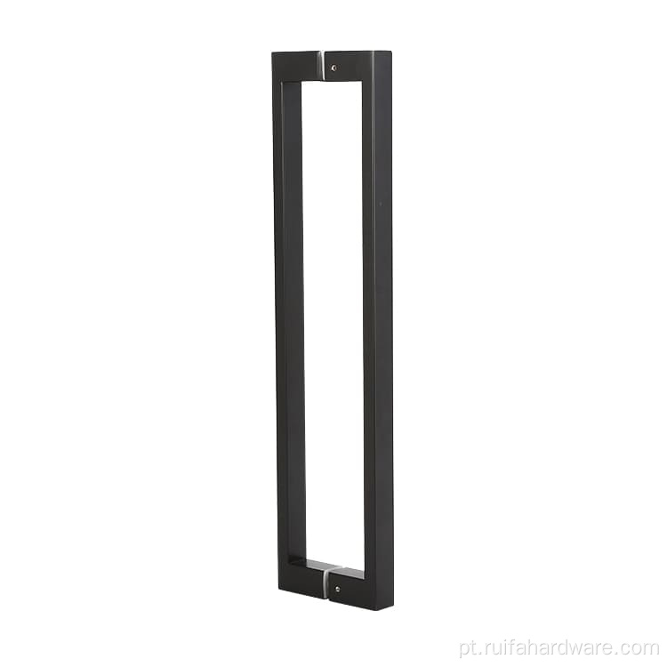 Maçaneta de porta de vidro à prova d'água de aço inoxidável preto