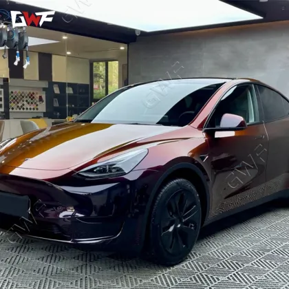 Flowing Black Charming Red Car Protection Film