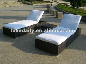 wicker garden sun loungers