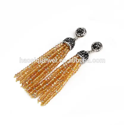 golden crystal beaded earrings cheap hoop earrings for girls