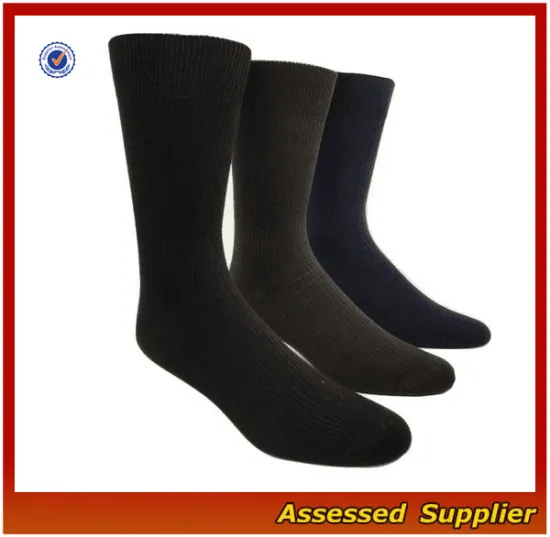 Men's Rayon from Bamboo Ribbed Crew Dress Socks/Men Work Bamboo Socks/Business Socks--ZP01164