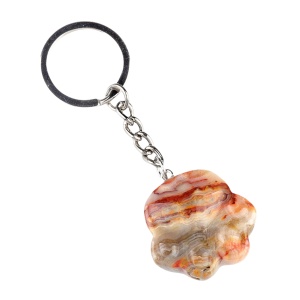 Crazy Agate Cat Claw Keychain Handmade Craved Animal Palm Pendant Key Accessories