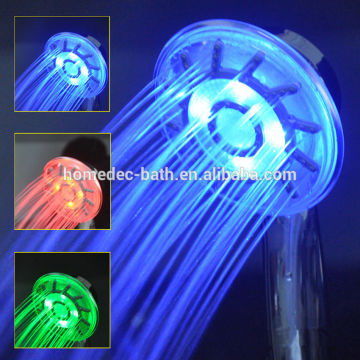 Led Color Changing Water Temperature Rainfall Handheld Shower