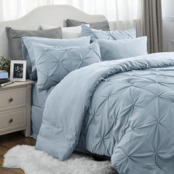 American Hot Selling Pintuck Microfiber Duvet Bedding Set - Luxury Comforter in Twin, Queen, King Sizes