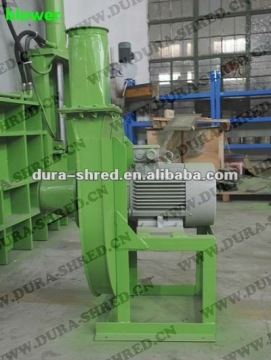 Blower in the tire recycling plant