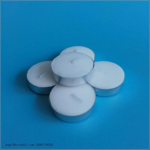 mini round ivory white tealight candles