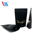 Black Zip-Lock Stand-up Kraft Paper Bag dengan Window