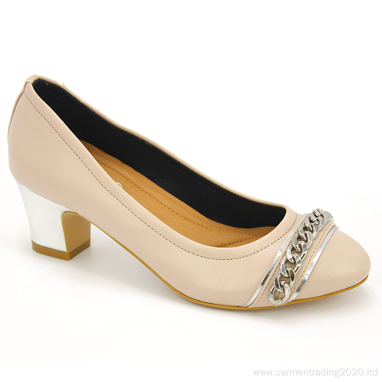 Latest design pointed toe comfortable low-heel shoes