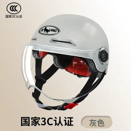 3C Certified Electric Vehicle & Motorcycle Safety Helmet with Battery and Half Helmet Design