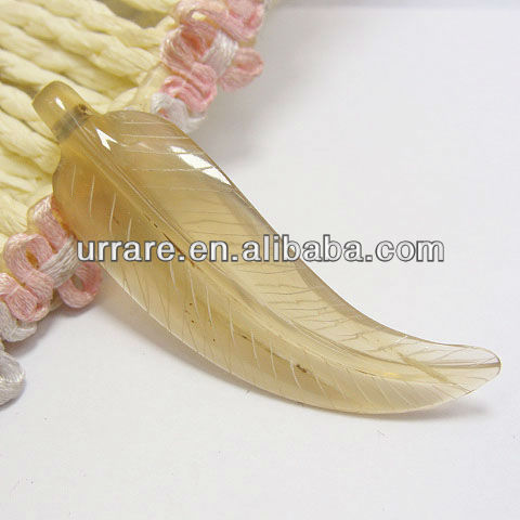 16*54mm Cream Color Carved Leaf Bone Beads