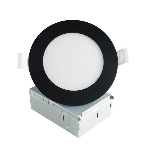 Lampu Panel LED 9W LED Bulat Hitam