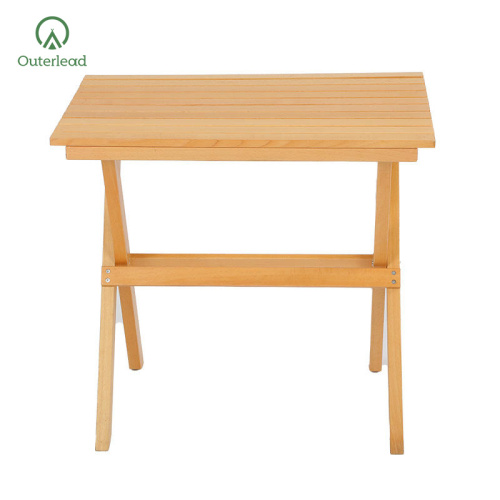 folding camping table Natural Color Wooden Folding Portable Wood Table Factory