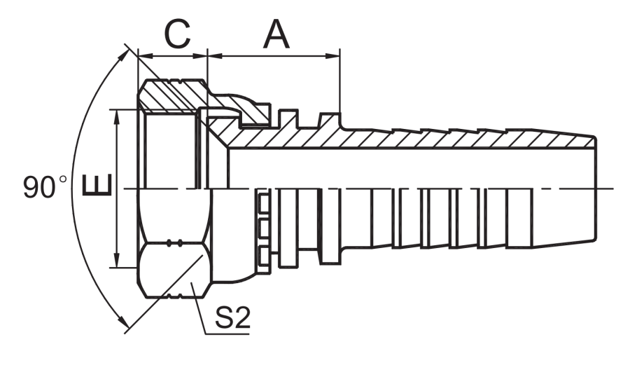 Sae Female 90 Cone Seat Hydraulic Hose Fitting Drawings