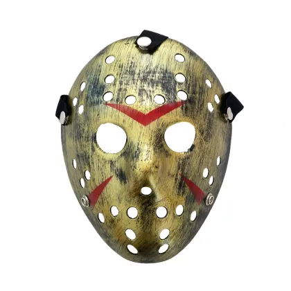 Halloween Masquerade Party Supplies: Yellow Metallic Gold Jason Masks for Cosplay