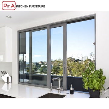 Pinai رخيصة بيع الولايات المتحدة الأمريكية فينيل المعادن التصميم الحديث طي نوافذ مزدوجة