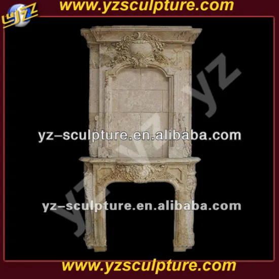 antique hand carved marble ornament fireplace for home decoration