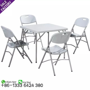 Sinoperfect Outdoor White Plastic Folding Table and Chair Sets for Events, Weddings, and Parties