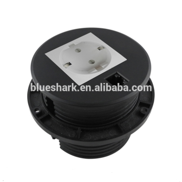Round Smart desktop power socket for office table with rj45