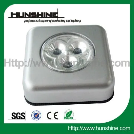 square ABS rechargeable 3 led touch light for night lighting for indoor and outdoor