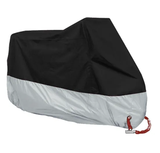 Wholesale 210D Silver Coated Motorcycle Cover for Sun, Rain, and Dust Protection on Amazon
