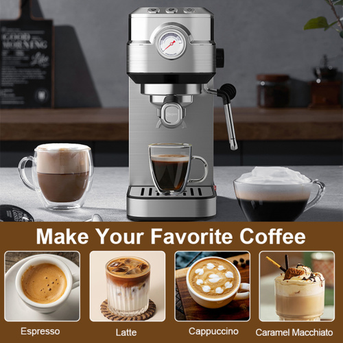 manual espresso machine 1350W Espresso Maker with Milk Frother Steam Manufactory