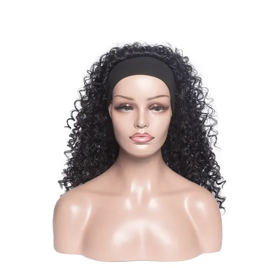 Wholesale Afro Deep Curly Headband Wigs for Black Women Synthetic Long  Natural Color Wig for Daily Party Use