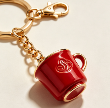 Custom Red Coffee Cup Keychain
