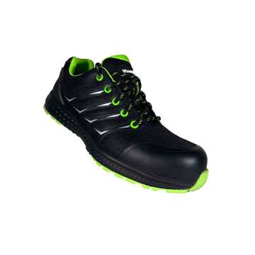 Extra Light Black Green Sandwich Mesh Safety Shoes