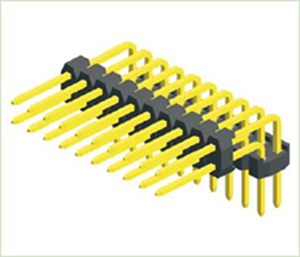 2,54 mm (.100 &quot;) Stiftspin -Header Dual Row Plastic Dip Right Winkel