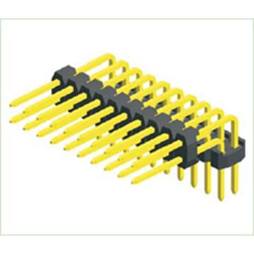 2.54mm (.100") Pitch Pin Header Dual Row Plastic DIP Right Angle