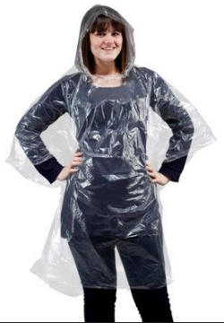 Plastic Rain Poncho Disposable With Golfball
