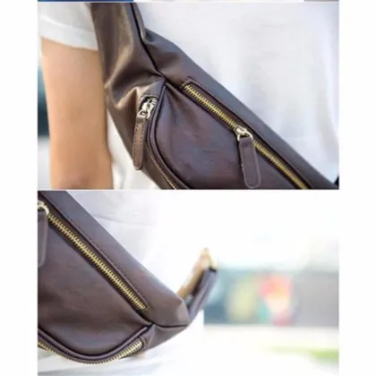 Casual PU leather man small chest bag