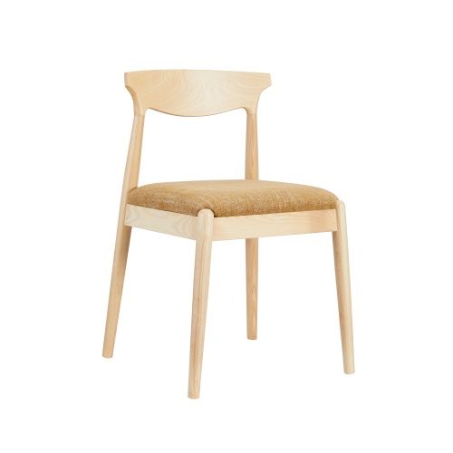 Leather Upholstered Comfortable Solid Wood Dining Chairs