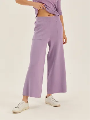 Length Wide Leg Knit Pants