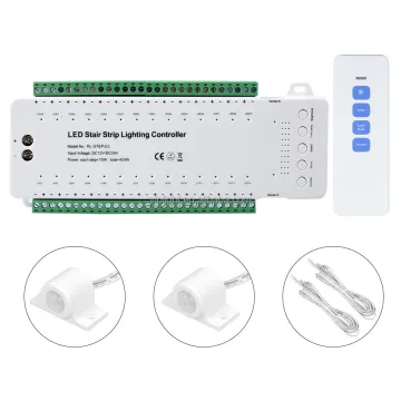 28 Steps LED Stair Controller with Remote & PIR Sensor for Home Staircase (DC12-24V)