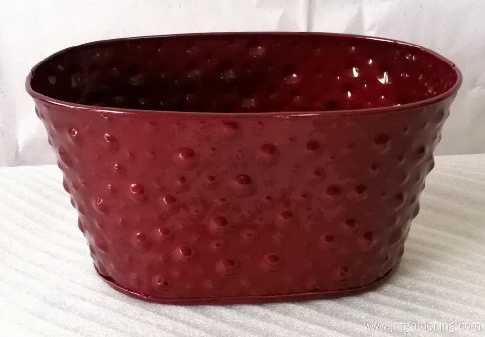 Red pattern decorative flower bucket