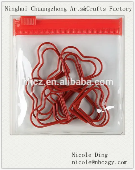 Red Heart Paperclips in Zip Pouch