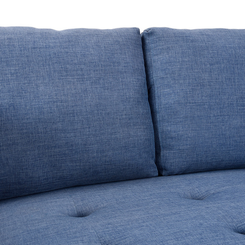 Italienischer Stil OEM 2-Sitzer Blauer Büschel-Stoff Gepolstertes Sofa Set Möbel Moderne Couch