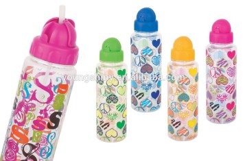 2015 new hot sale Plastic Sport Bottle with soft straw