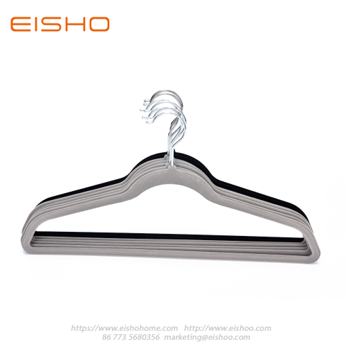 EISHO Home Premium perchas de terciopelo gris para ropa