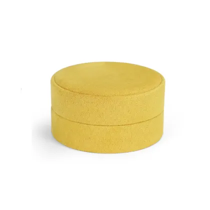 Colorful Round Shape Velvet Material Jewelry Boxes