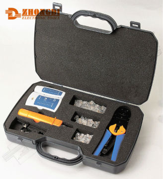 High quality black box 5pcs (Crimp tool,UTP,Plug,punch down tool,etc) network tool kit of Ningbo ZD