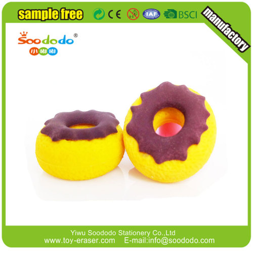 Makanan bentuk 3d donut getah pemadam